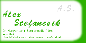 alex stefancsik business card